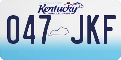 KY license plate 047JKF