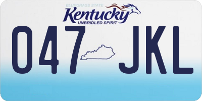 KY license plate 047JKL