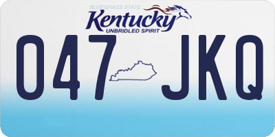 KY license plate 047JKQ