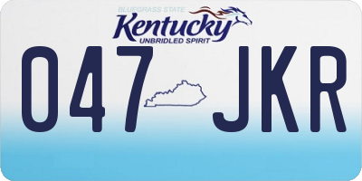KY license plate 047JKR