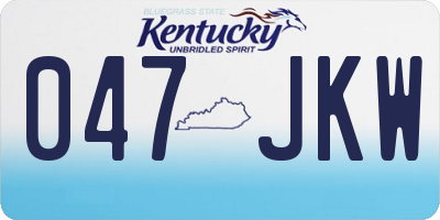 KY license plate 047JKW