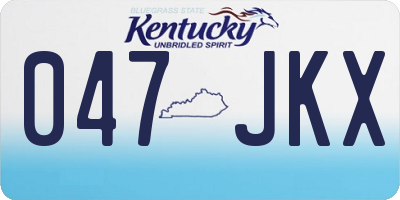 KY license plate 047JKX