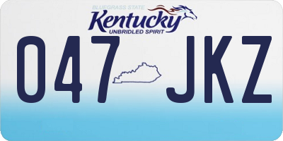 KY license plate 047JKZ
