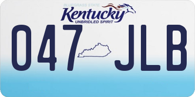 KY license plate 047JLB