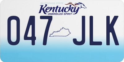 KY license plate 047JLK
