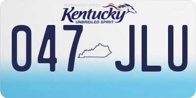 KY license plate 047JLU