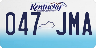 KY license plate 047JMA
