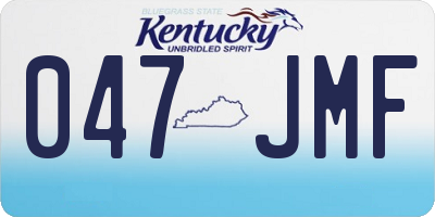 KY license plate 047JMF