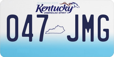 KY license plate 047JMG
