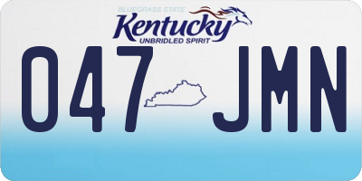 KY license plate 047JMN