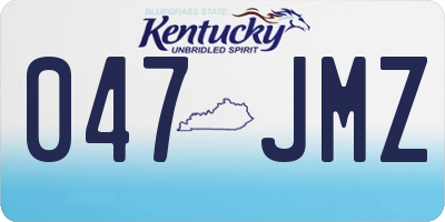KY license plate 047JMZ