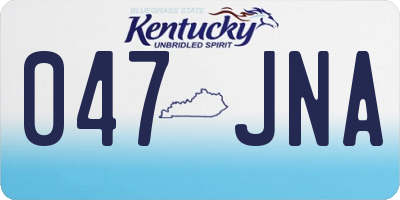 KY license plate 047JNA