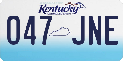 KY license plate 047JNE