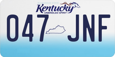 KY license plate 047JNF
