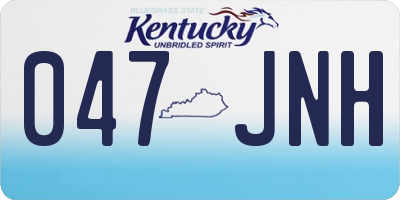 KY license plate 047JNH