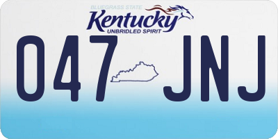KY license plate 047JNJ