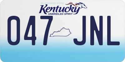KY license plate 047JNL