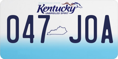 KY license plate 047JOA