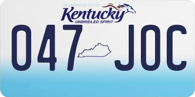 KY license plate 047JOC