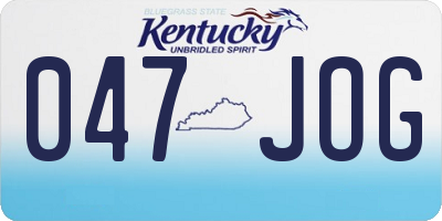 KY license plate 047JOG