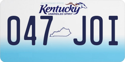 KY license plate 047JOI