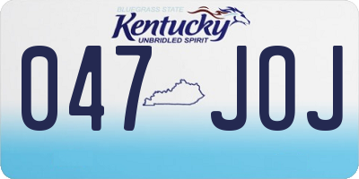 KY license plate 047JOJ