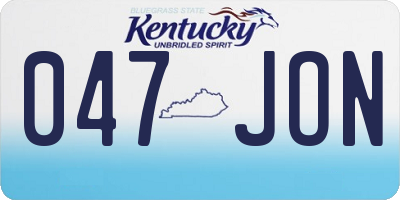 KY license plate 047JON