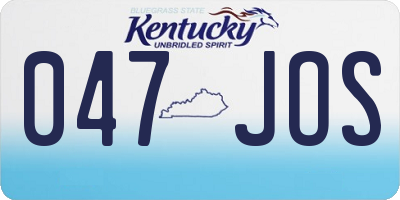 KY license plate 047JOS