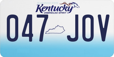 KY license plate 047JOV