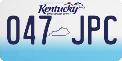 KY license plate 047JPC