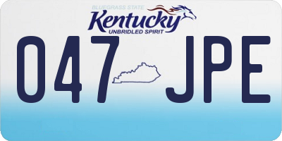 KY license plate 047JPE