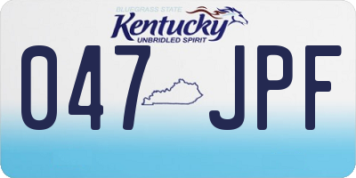 KY license plate 047JPF