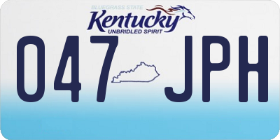 KY license plate 047JPH