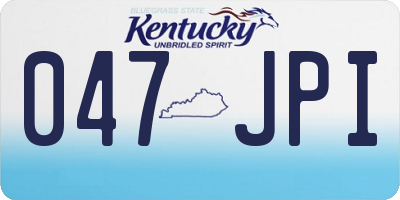 KY license plate 047JPI