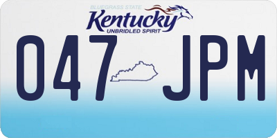 KY license plate 047JPM