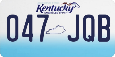 KY license plate 047JQB