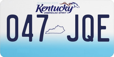 KY license plate 047JQE