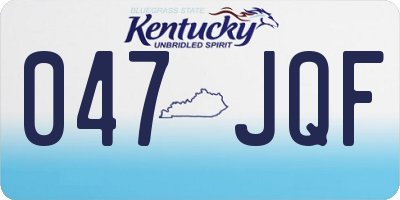 KY license plate 047JQF