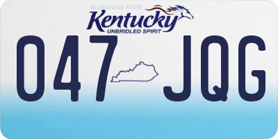 KY license plate 047JQG
