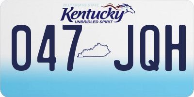 KY license plate 047JQH