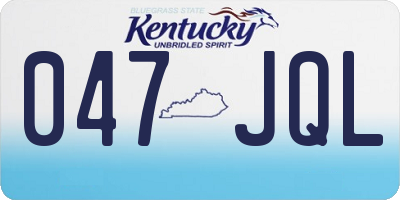 KY license plate 047JQL