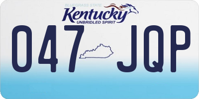 KY license plate 047JQP