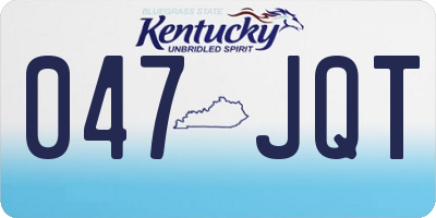 KY license plate 047JQT