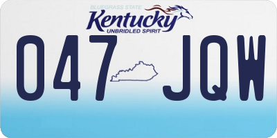 KY license plate 047JQW