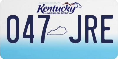 KY license plate 047JRE