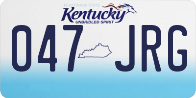 KY license plate 047JRG