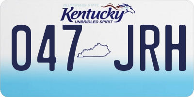 KY license plate 047JRH
