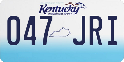KY license plate 047JRI