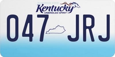 KY license plate 047JRJ