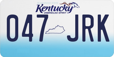 KY license plate 047JRK
